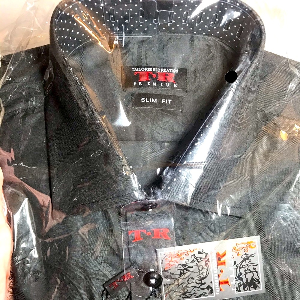 TR Premium Menswear LS Dress Shirt $189 Black PRICE FIRM